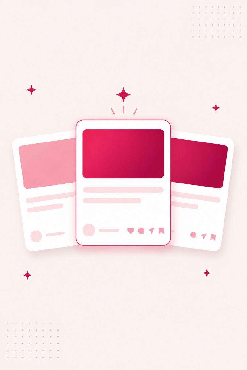 Three Pinterest pin cards fanned out with the middle one highlighted as the chosen title